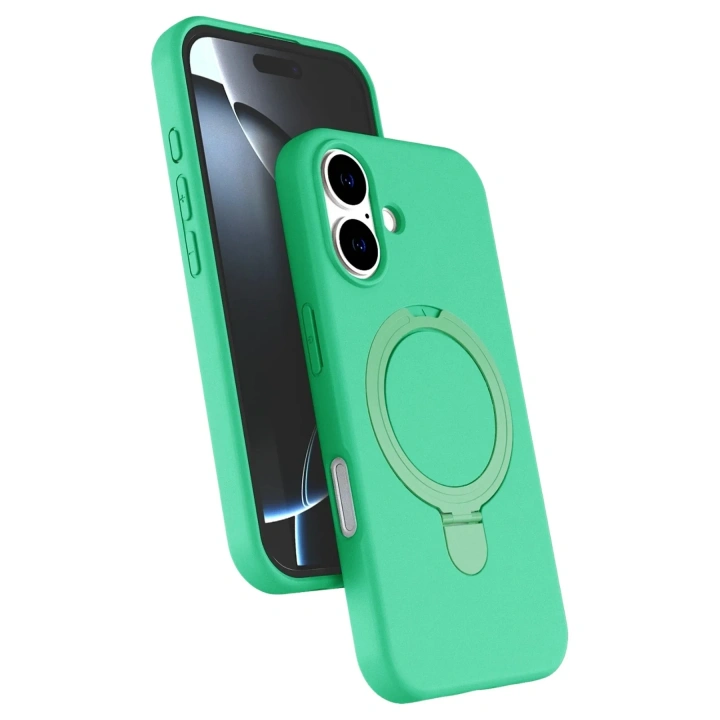 Mey İthalat®   iPhone 16 Plus Regal Magsafe Standlı Kapak - Yeşil