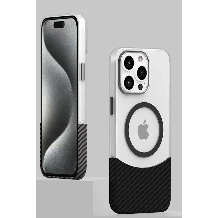 Mey İthalat®  iPhone 16 Pro Carbon Puzzle Magsafe Kapak - Desert