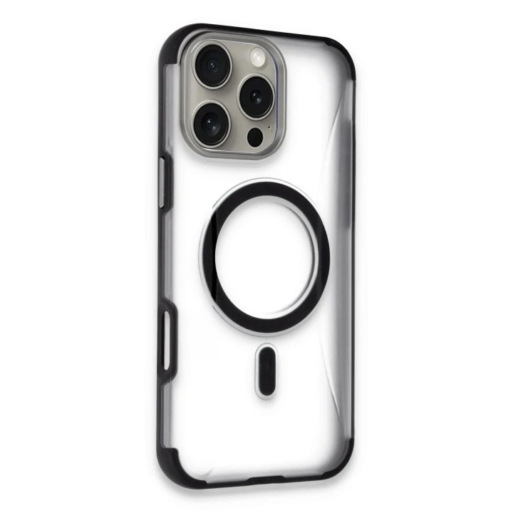 Mey İthalat®  iPhone 16 Pro Hilton Magsafe Kapak - Siyah