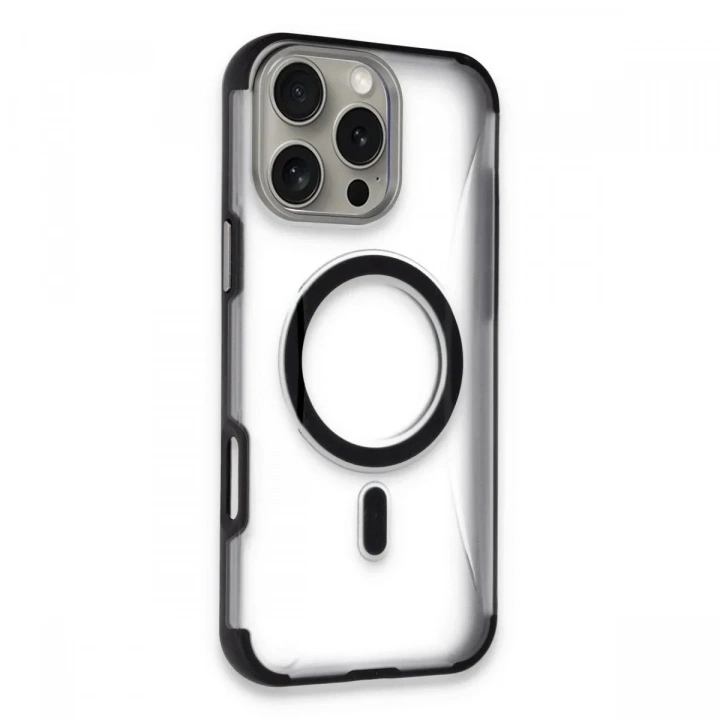Mey İthalat®  iPhone 16 Pro Hilton Magsafe Kapak - Siyah