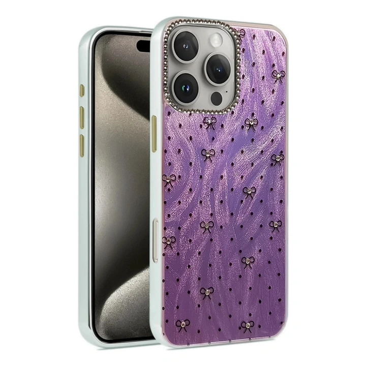 Mey İthalat®  iPhone 16 Pro Kılıf Blade Aynalı Desenli Kapak - Desen 2