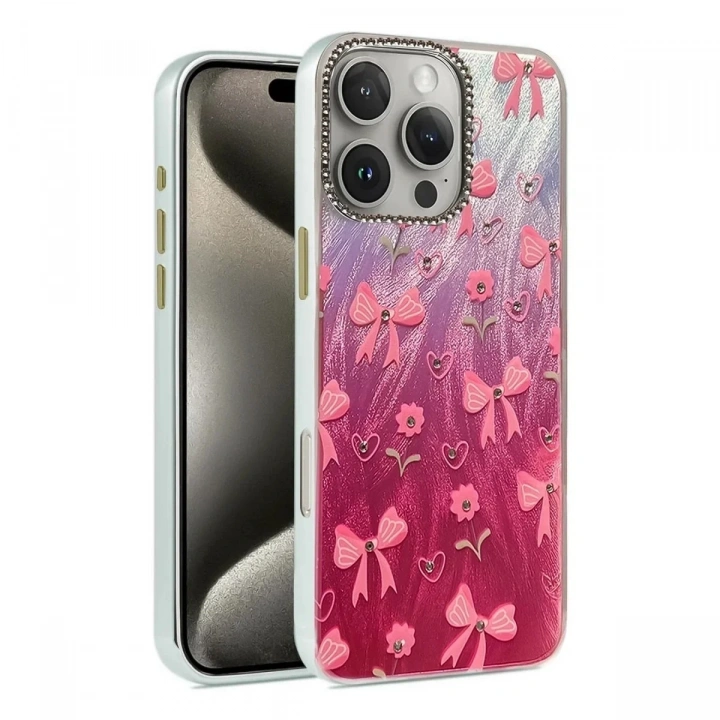 Mey İthalat®  iPhone 16 Pro Kılıf Blade Aynalı Desenli Kapak - Desen 3