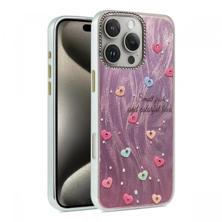 Mey İthalat®  iPhone 16 Pro Kılıf Blade Aynalı Desenli Kapak - Desen 8