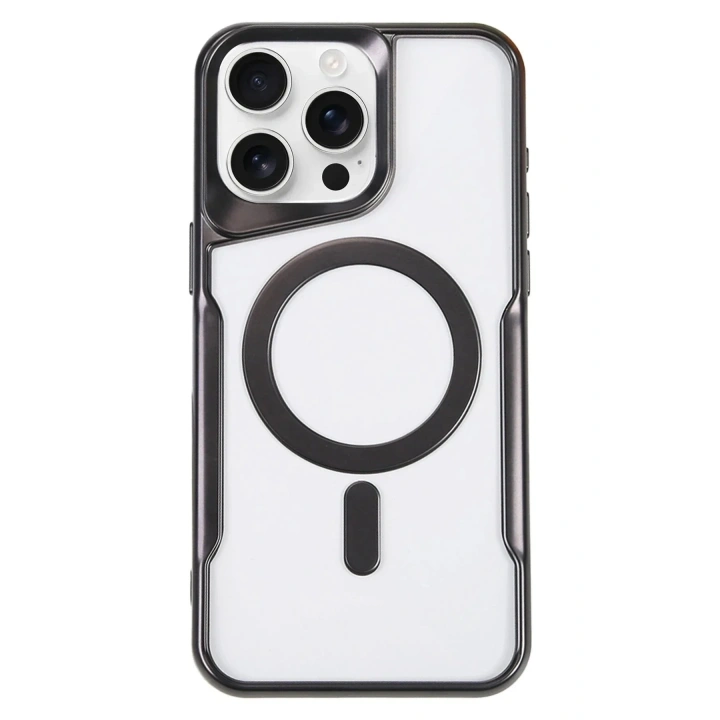 Mey İthalat®  iPhone 16 Pro Kılıf Boyi Magsafe Silikon Kapak - Siyah