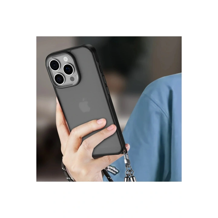 Mey İthalat®  iPhone 16 Pro Kılıf Elegant Kapak - Pudra