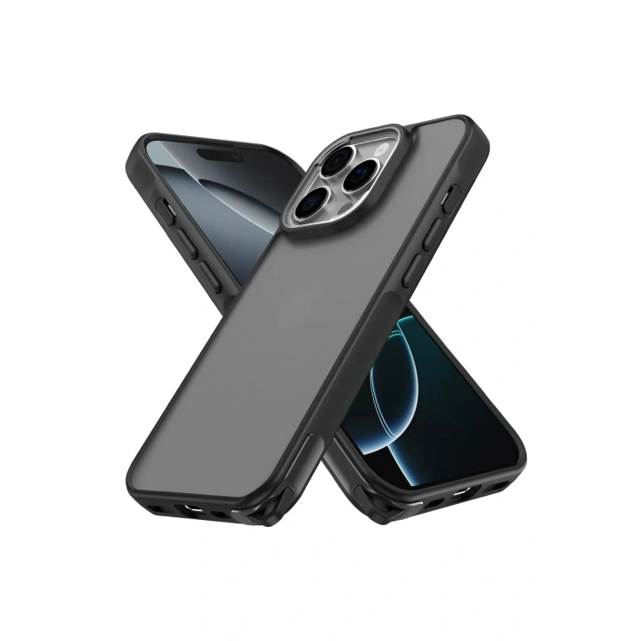 Mey İthalat®  iPhone 16 Pro Kılıf Elegant Kapak - Siyah