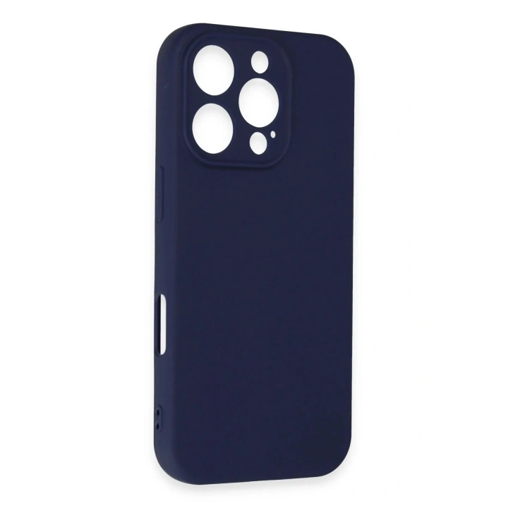 Mey İthalat®  iPhone 16 Pro Kılıf First Silikon - Lacivert