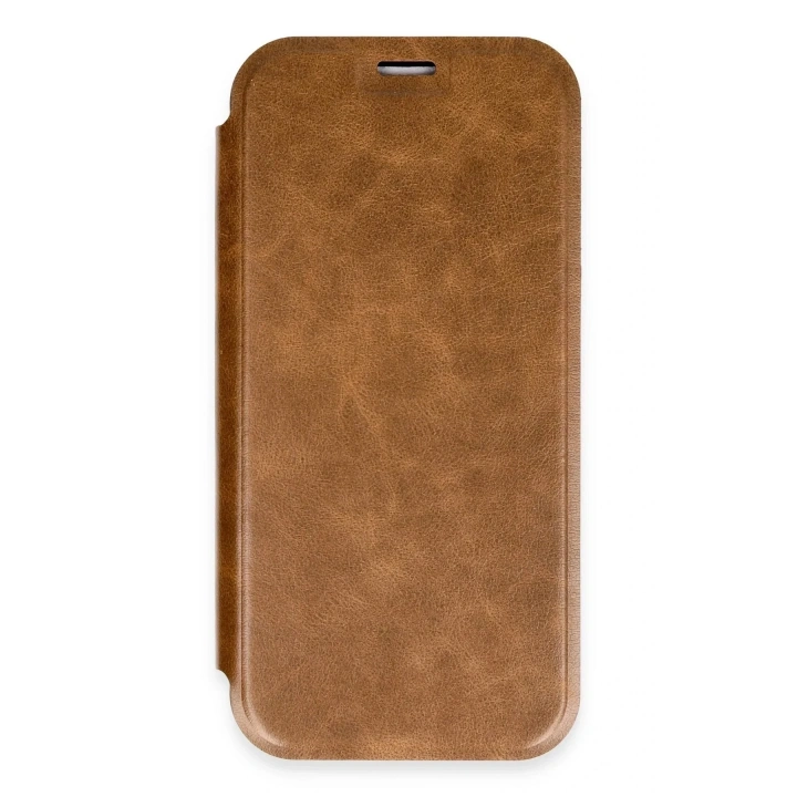 Mey İthalat®  iPhone 16 Pro Kılıf Flip Cover - Taba