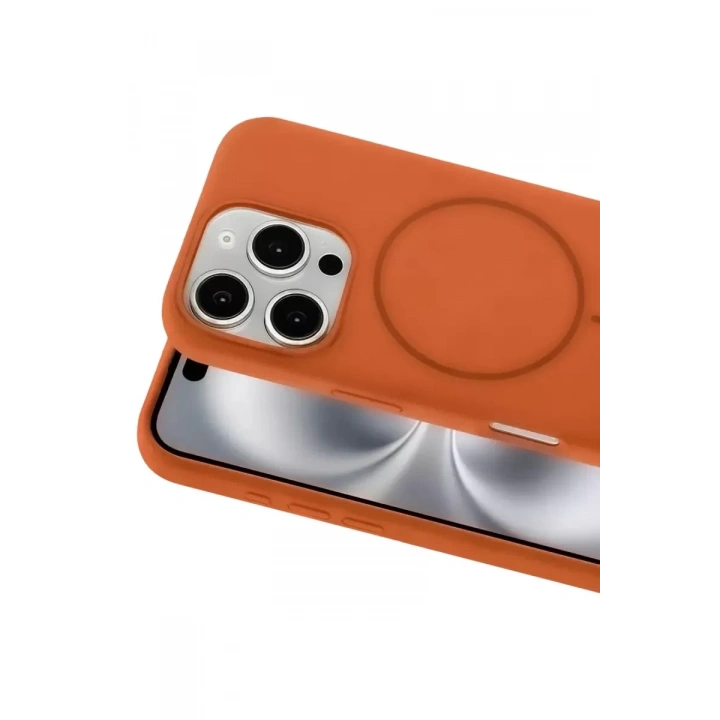 Mey İthalat®   iPhone 16 Pro Kılıf Jully Magsafe Kapak - Turuncu