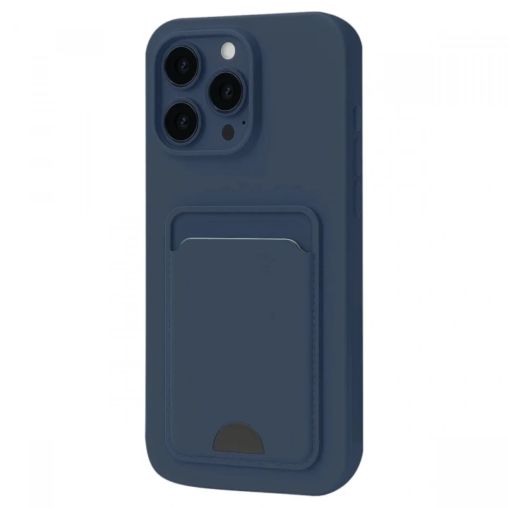 Mey İthalat®  iPhone 16 Pro Kılıf Kelvin Kartvizitli Silikon - Lacivert