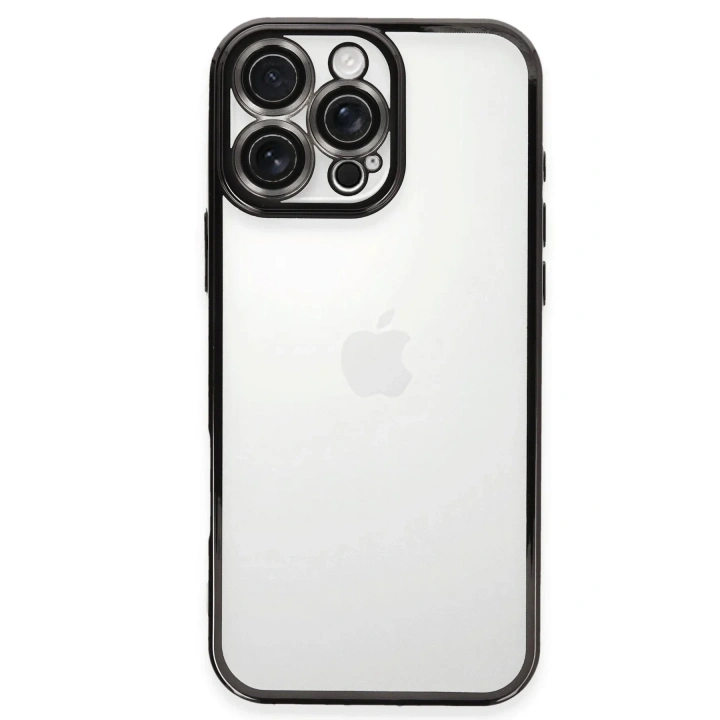 Mey İthalat®  iPhone 16 Pro Kılıf  Lensli Silikon - Siyah