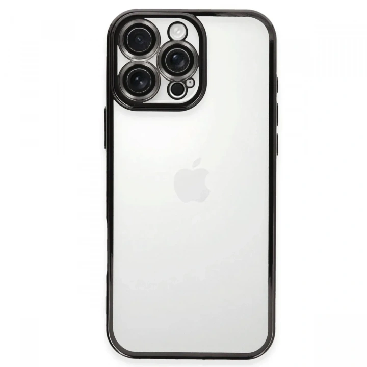 Mey İthalat®  iPhone 16 Pro Kılıf  Lensli Silikon - Siyah