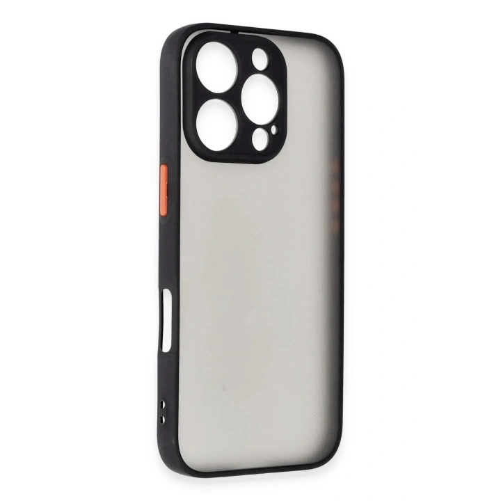 Mey İthalat®  iPhone 16 Pro Kılıf Montreal Silikon Kapak - Siyah