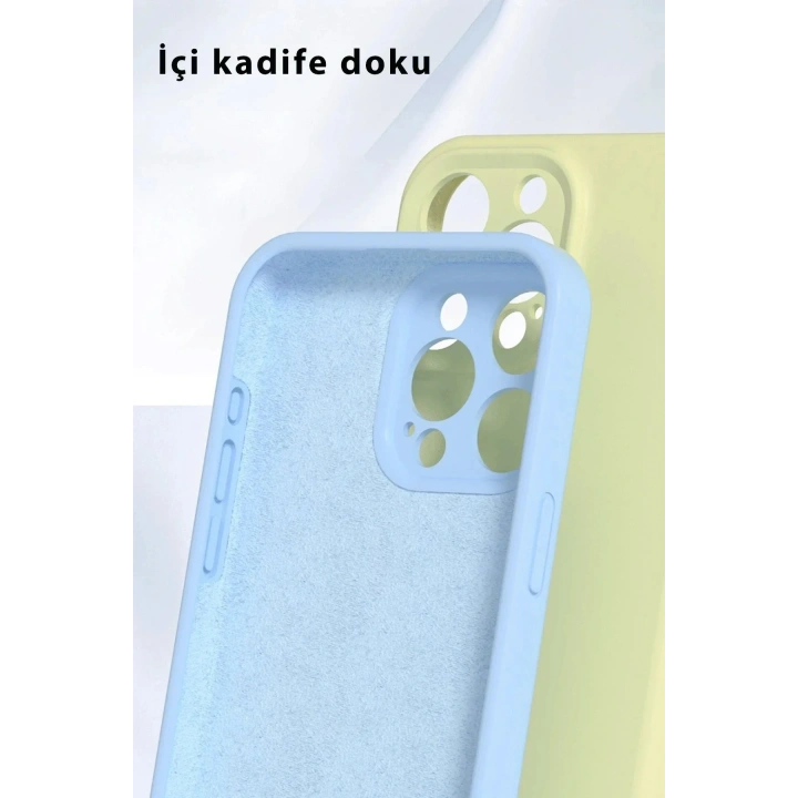 Mey İthalat®  iPhone 16 Pro Kılıf Nano içi Kadife Silikon - Mavi