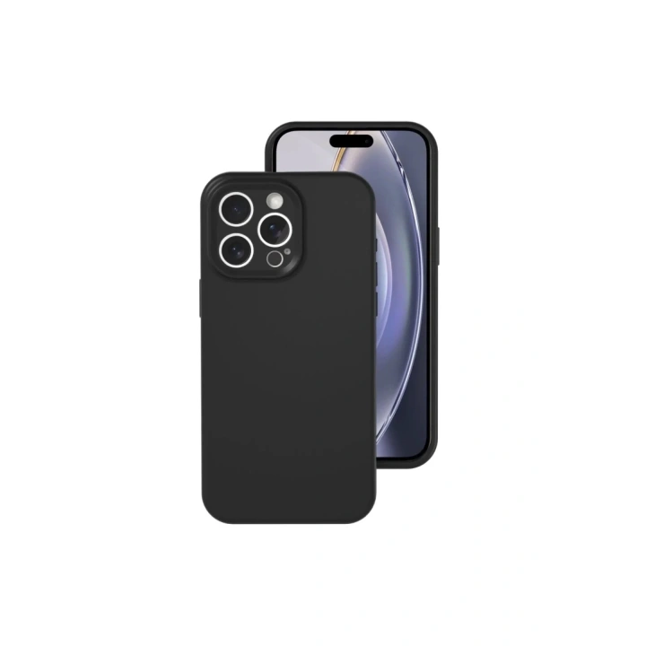 Mey İthalat®  iPhone 16 Pro Kılıf Nano içi Kadife Silikon - Siyah
