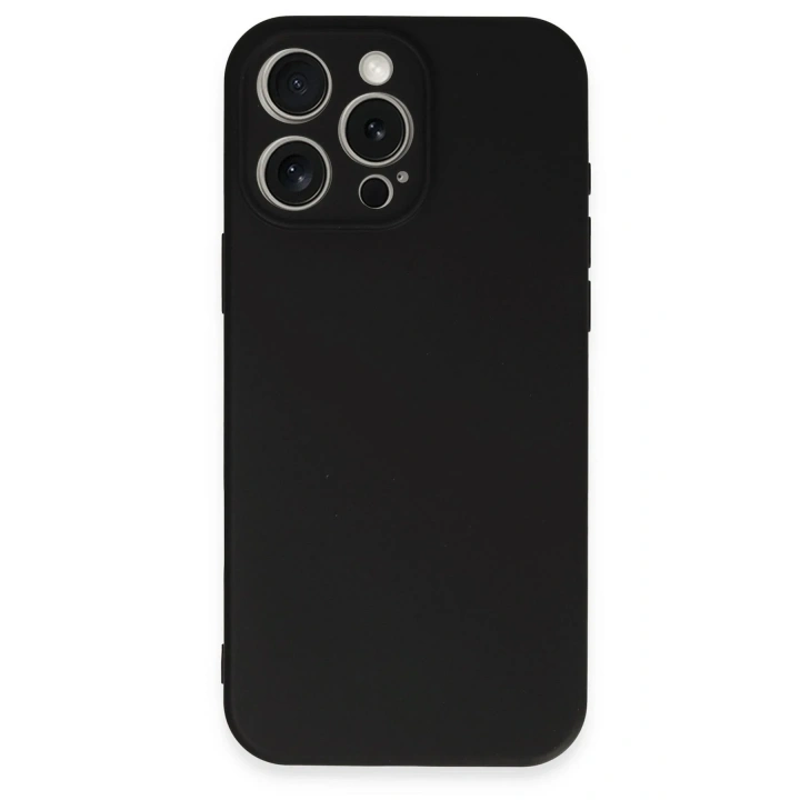 Mey İthalat®  iPhone 16 Pro Kılıf Nano içi Kadife Silikon - Siyah