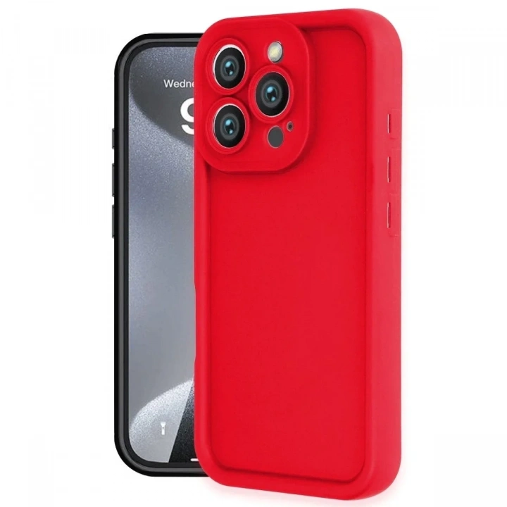 Mey İthalat®  iPhone 16 Pro Kılıf Viera Silikon - Kırmızı