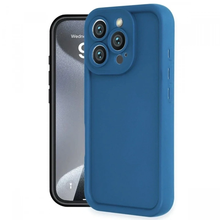 Mey İthalat®  iPhone 16 Pro Kılıf Viera Silikon - Mavi