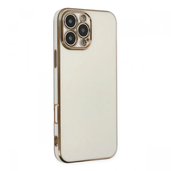 Mey İthalat®  iPhone 16 Pro Kılıf Volet Silikon - Beyaz