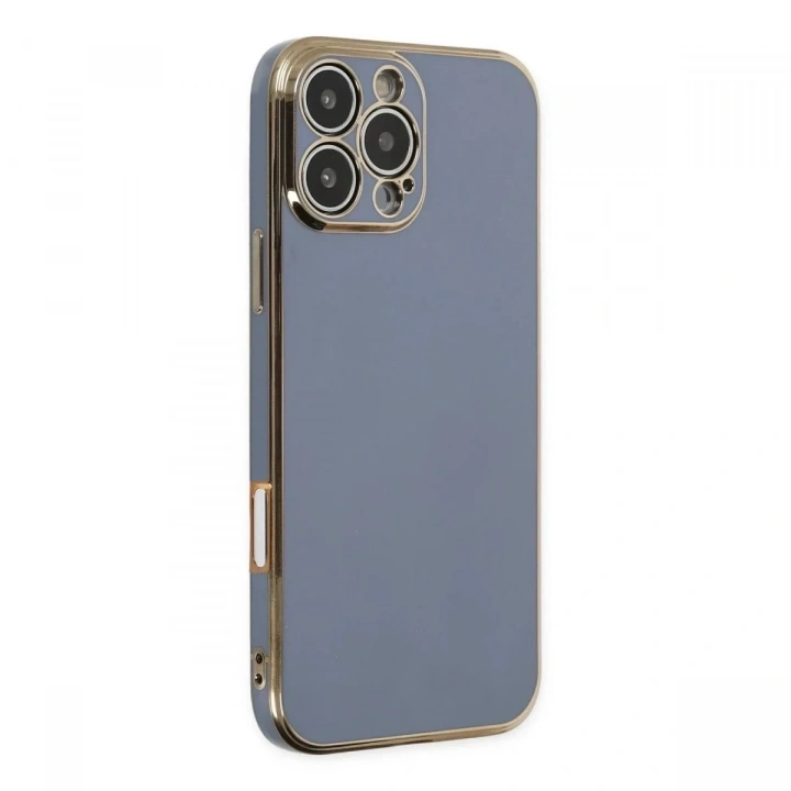 Mey İthalat®  iPhone 16 Pro Kılıf Volet Silikon - Mavi