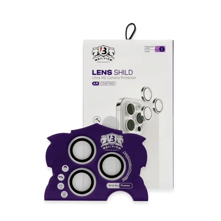 Mey İthalat®  iPhone 16 Pro Max Bilvis Titan Kamera Lens - Gümüş