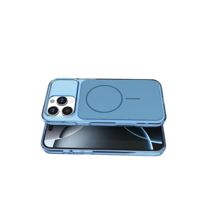 Mey İthalat®   iPhone 16 Pro Max Bruma Magsafe Kapak - Mavi