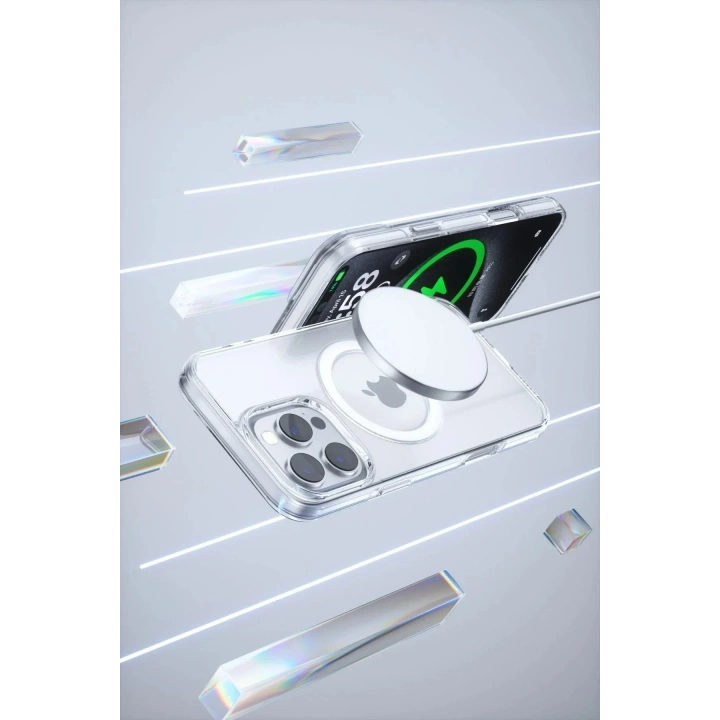 Mey İthalat®  iPhone 16 Pro Max Gleam PC Sert Magsafe Kılıf - Şeffaf