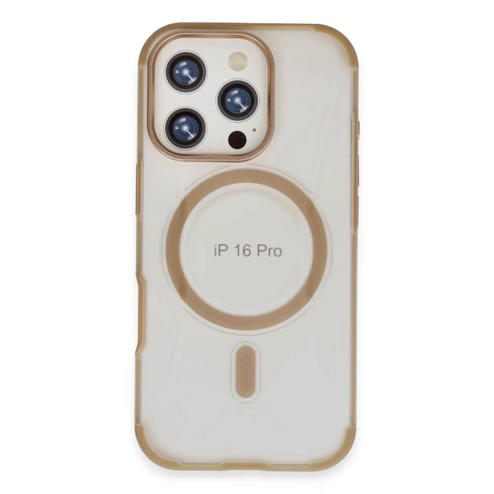 Mey İthalat®  iPhone 16 Pro Max Hilton Magsafe Kapak - Gold