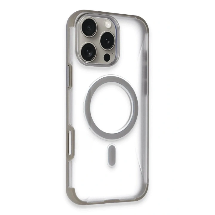 Mey İthalat®  iPhone 16 Pro Max Hilton Magsafe Kapak - Titan Gri