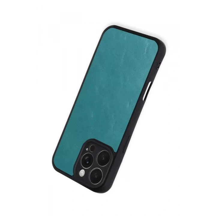 Mey İthalat®   iPhone 16 Pro Max Kılıf Aras Deri Kapak - Açık Yeşil
