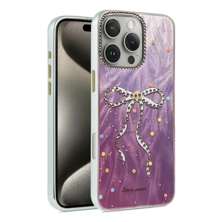 Mey İthalat®  iPhone 16 Pro Max Kılıf Blade Aynalı Desenli Kapak - Desen 1