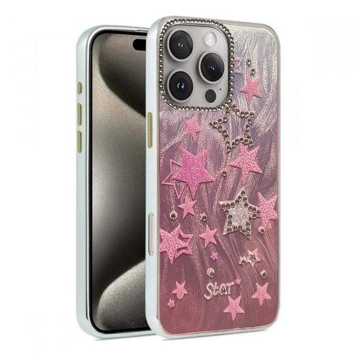 Mey İthalat®  iPhone 16 Pro Max Kılıf Blade Aynalı Desenli Kapak - Desen 7