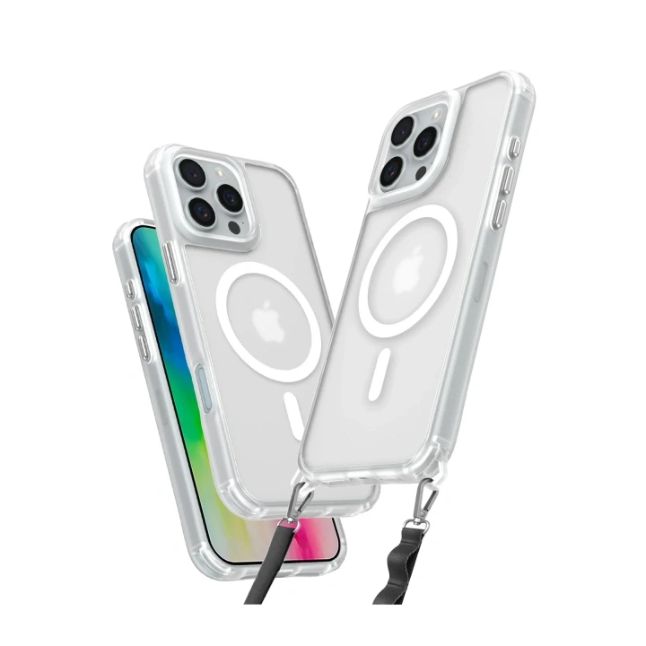 Mey İthalat®  iPhone 16 Pro Max Kılıf Enka Magsafe Silikon Kılıf - Şeffaf
