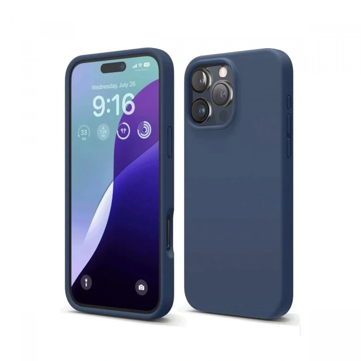 Mey İthalat®  iPhone 16 Pro Max Kılıf First Silikon - Lacivert
