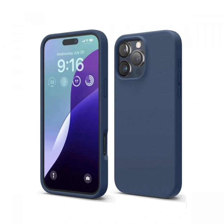 Mey İthalat®  iPhone 16 Pro Max Kılıf First Silikon - Lacivert