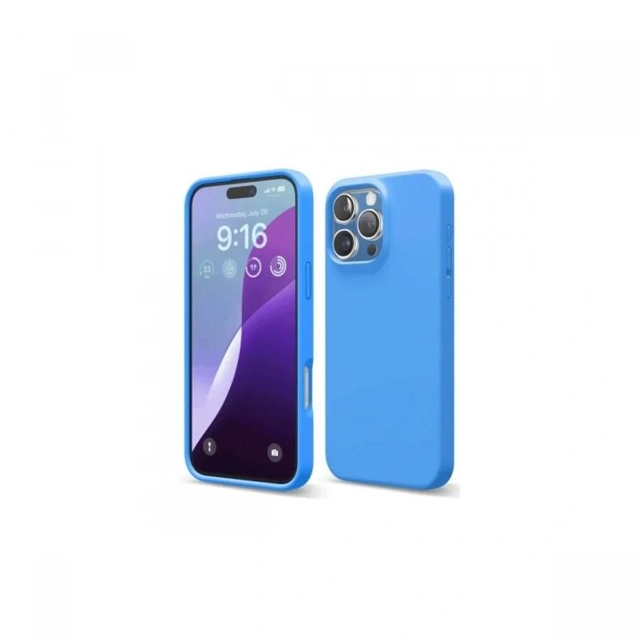 Mey İthalat®  iPhone 16 Pro Max Kılıf First Silikon - Mavi