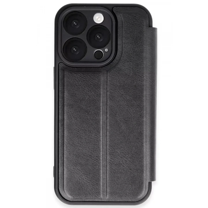 Mey İthalat®   iPhone 16 Pro Max Kılıf Flip Cover - Siyah