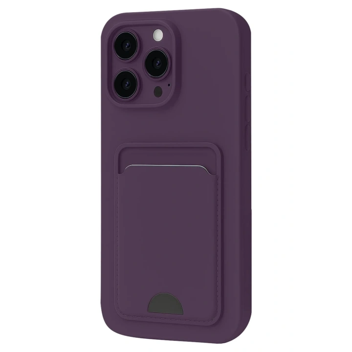 Mey İthalat®  iPhone 16 Pro Max Kılıf Kelvin Kartvizitli Silikon - Derin Mor