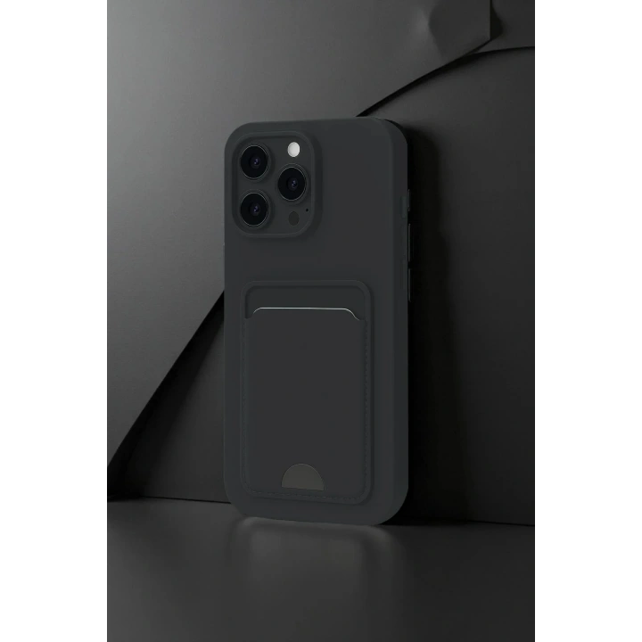 Mey İthalat®  iPhone 16 Pro Max Kılıf Kelvin Kartvizitli Silikon - Derin Mor