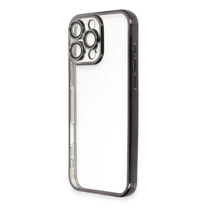 Mey İthalat®  iPhone 16 Pro Max Kılıf  Lensli Silikon - Siyah