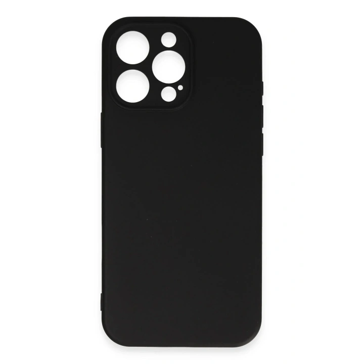 Mey İthalat®  iPhone 16 Pro Max Kılıf Nano içi Kadife Silikon - Siyah