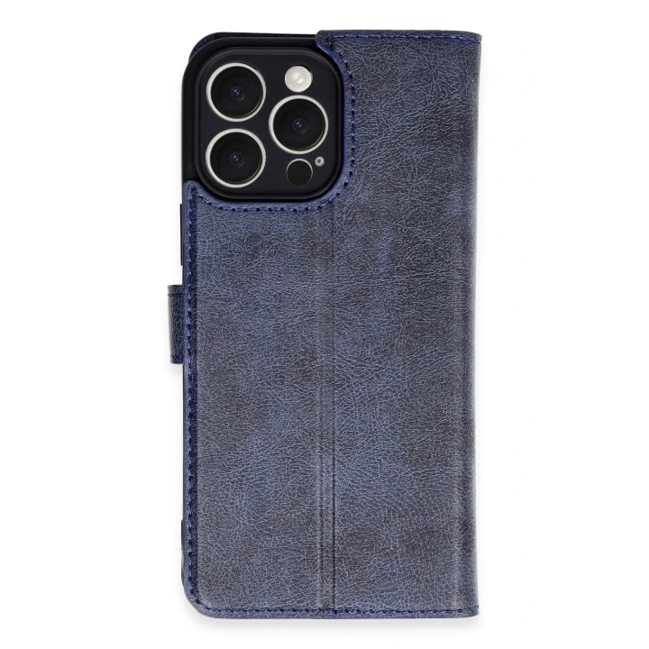 Mey İthalat®  iPhone 16 Pro Max Kılıf Trend S Plus Kapaklı Kılıf - Lacivert