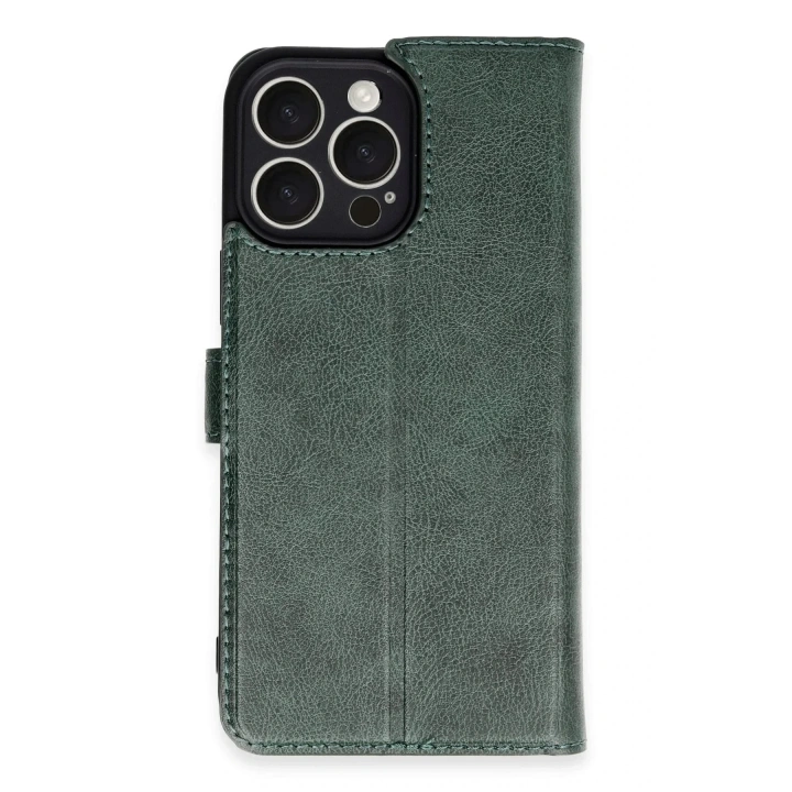 Mey İthalat®  iPhone 16 Pro Max Kılıf Trend S Plus Kapaklı Kılıf - Yeşil