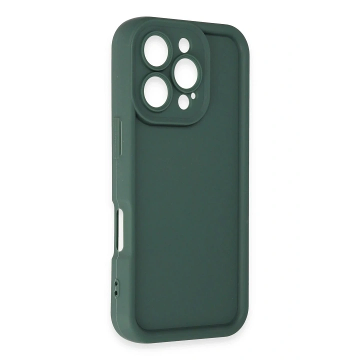 Mey İthalat®  iPhone 16 Pro Max Kılıf Viera Silikon - Koyu Yeşil