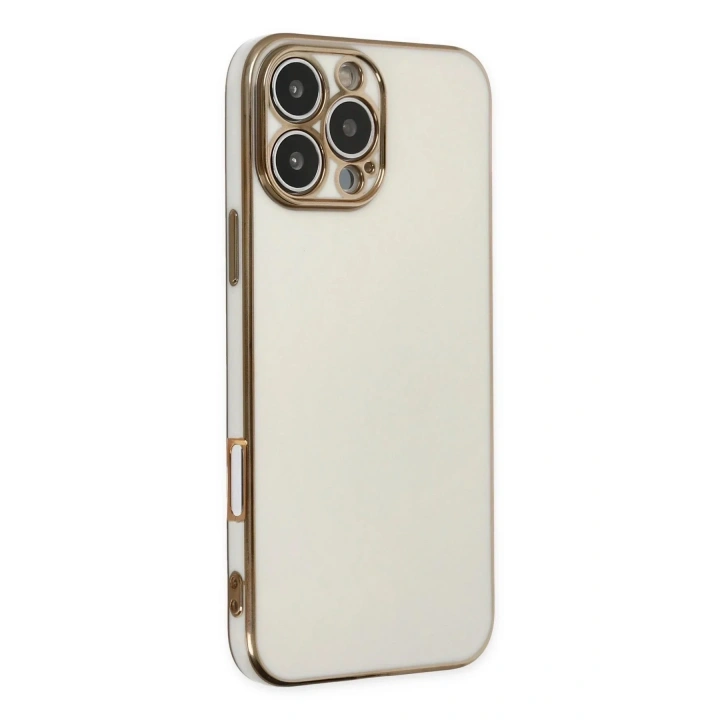 Mey İthalat®  iPhone 16 Pro Max Kılıf Volet Silikon - Beyaz