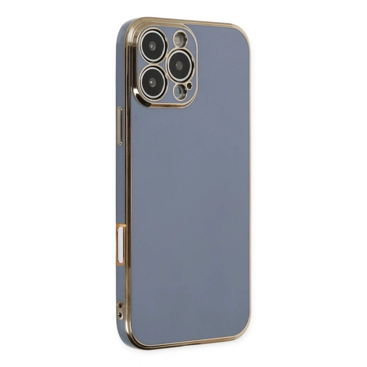 Mey İthalat®  iPhone 16 Pro Max Kılıf Volet Silikon - Mavi