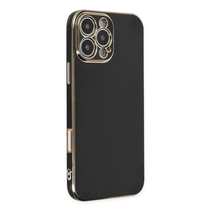 Mey İthalat®  iPhone 16 Pro Max Kılıf Volet Silikon - Siyah