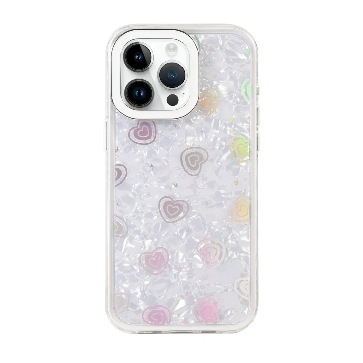 Mey İthalat®   iPhone 16 Pro Max Lumi Desenli Kapak - Beyaz