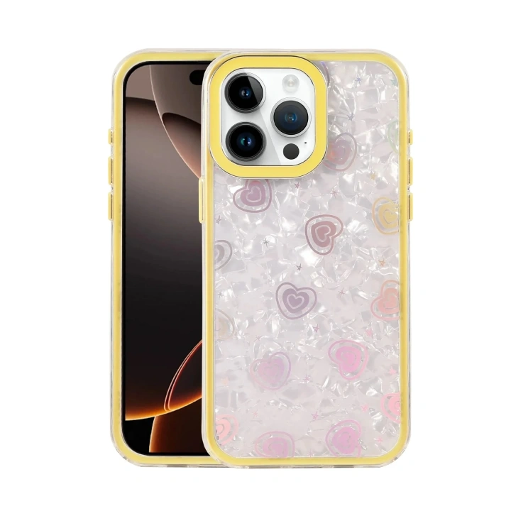 Mey İthalat®   iPhone 16 Pro Max Lumi Desenli Kapak - Sarı