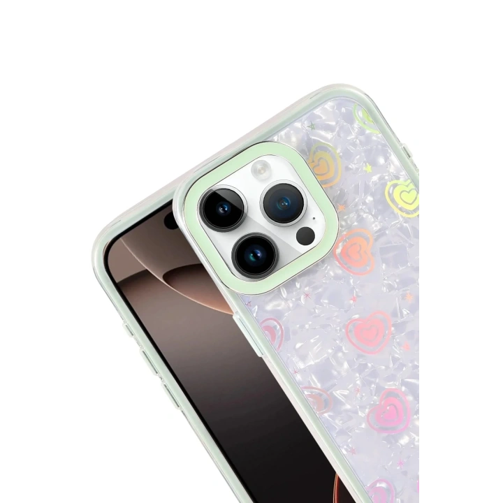 Mey İthalat®   iPhone 16 Pro Max Lumi Desenli Kapak - Yeşil